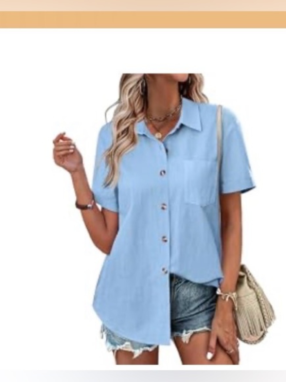 ⭐️NWT⭐️Women’s short sleeved linen shirt
